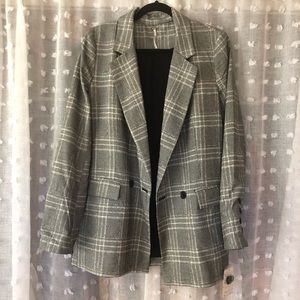 (NWT) Free People Black and White Plaid Jacket
